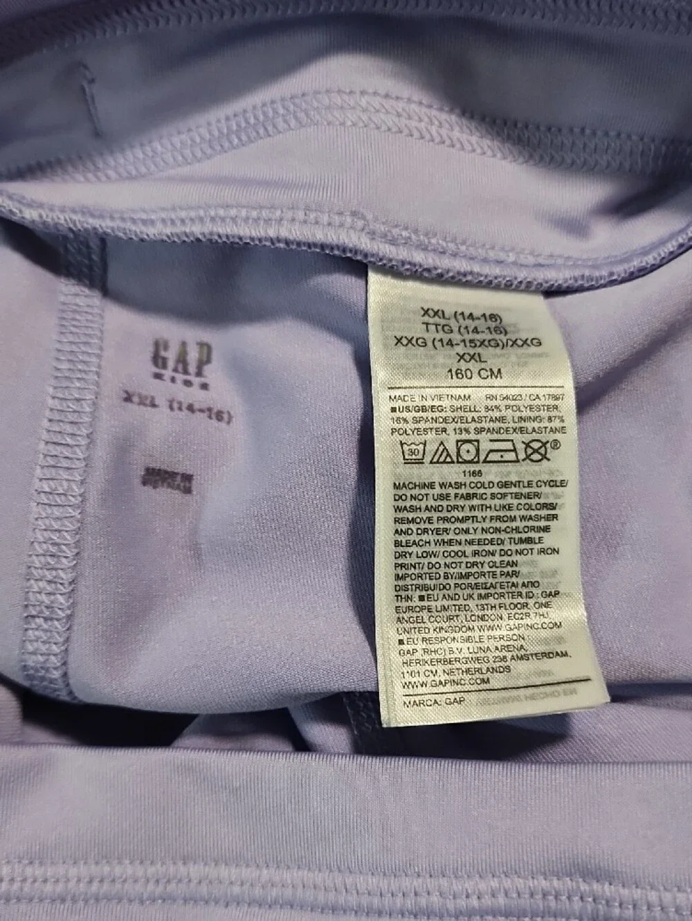 Gap Kids Lavender Mesh Skirt Skort, XXL (14-16)
